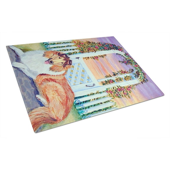 Carolines Treasures 7147LCB Collie Glass Cutting Board Large, 12H x 16W, multicolor