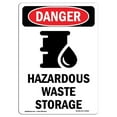 thumbnail image 1 of SignMission OS-DS-A-1824-V-2405 18 x 24 in. OSHA Danger Sign - Hazardous Waste Storage, 1 of 1