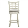 thumbnail image 3 of Weston Home Shapel Window Back 24"H Swivel Counter Height Stool, Antique White Finish, Grey Linen, 3 of 7