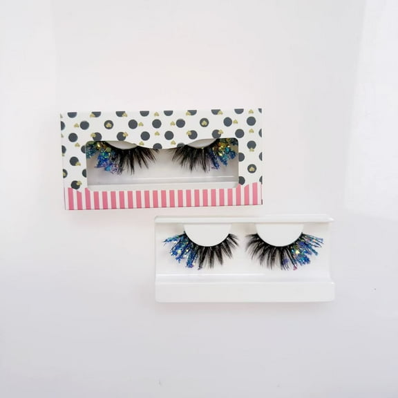 Halloween 3D Mink Faux Lashes with Color Tips, Dramatic Fluffy Volume Strip Lashes, Colorful Lash Extensions for Makeup Artists, Cosplay, Parties,halloween,Christmas