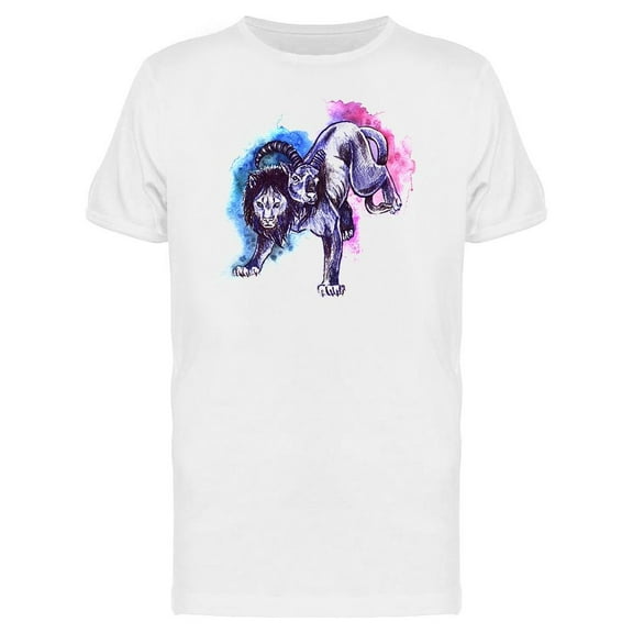Colorful Print, Lion Chimera T-Shirt Men -Image by Shutterstock, Male XX-Large