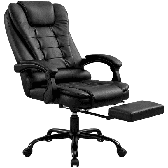Silla de Oficina Ejecutiva X Pross Negra Ergonómica Con Reposapiés Cojín Lumbar Acolchonado