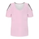 thumbnail image 5 of Sudaderas con capucha bonitas,Blusa informal con cuello en V para mujer, manga corta estampada, tejido suave de imitación de tela, cómoda para uso diario en casa, sopatenor, 5 of 9