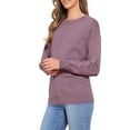thumbnail image 4 of INSPIRE CHIC Women's Long Sleeve Crew Neck 2025 Fall Soft Basic Pullover Sweaters Top S Dusty Lavender, 4 of 6