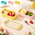 thumbnail image 1 of Usloyux 3Pcs Frame Lunch Box Food-Grade Sealed Fresh-Keeping Box, Bento Style Fruit Storage Container Microwave Heating Lunch Box, Picnic Portable Box for OfficeSchoolOutdoor Travel, 1 of 9