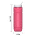 thumbnail image 3 of Termos para agua Plegable 600ML Beber Hervidor Ligero Beber Botella Gimnasio Fitness Jarra (Rosa), 3 of 6