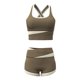 thumbnail image 3 of Gibobby Conjunto de pantalones de yoga Conjunto de sujetador y leggings deportivos de moda para mujer Sensación de secado rápido y desnudo(Caqui,M), 3 of 5