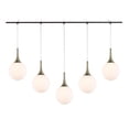 thumbnail image 5 of Woodbridge Lighting Alicia 5-Light Glass Linear Pendant in Brass/Bronze/Opal, 5 of 6