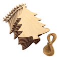 thumbnail image 3 of Adornos de madera para árbol de Navidad, espacios en blanco con cuerdas para manualidades, decoración de tarjetas, 10 piezas, 3 of 4