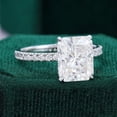 thumbnail image 3 of Empire Jewelry 2.2 Ct Radiant Cut Moissanite Ring for Women - Silver 14K White Gold Plated Ring - Engagement Hidden Halo Ring for Women - Radiant Solitaire with Round Accent Ring for Her, 3 of 6