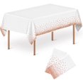 thumbnail image 1 of GHSDFBB Disposable Plastic Tablecloths, 2 Pack Party Rectangle Tablecloths, 54"x108" Rose Gold Dot Confetti Rectangular Table Covers for Picnic Weddings Birthday Parties Thanksgiving Christmas, 1 of 7