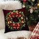 thumbnail image 1 of Decoraciones navideñas, adornos navideños, regalos de Navidad. Funda de cojín navideña de 45x45 cm con diseño festivo y lazo. Cojín decorativo de lino para sofá., 1 of 6