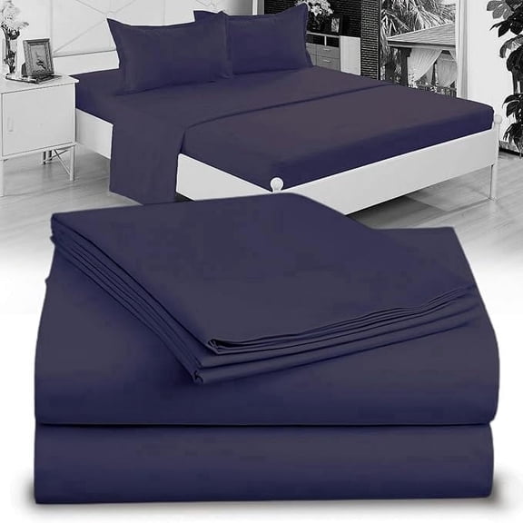 Twin Sheet Set - 1800 Ultra-Soft Microfiber Twin Bed Sheets - Double Brushed - Deep Pockets - Easy Fit – Wrinkle Free - Comfy - 3 Piece Set - Bedding Sheets & Pillowcases (Twin, Navy)