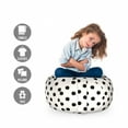 thumbnail image 2 of Geometric Storage Toy Bag Chair, Old Fashion Large Polka Dots Spots with Modern Digital Effects Minimalist Design, Stuffed Animal Organizer Washable Bag, Large Size, Black White, by Ambesonne, 2 of 3