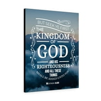 Scripture Walls And His Righteousness Matthew 6:33 Bible Verse Canvas Christian Wall Art Ready to Hang Unframed