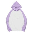 thumbnail image 4 of Oversized Hoodie, Casual Women's Fashion Solid Long Sleeve Hooded Pocket Tops Sweatshirts, Purple XXL, 4 of 5