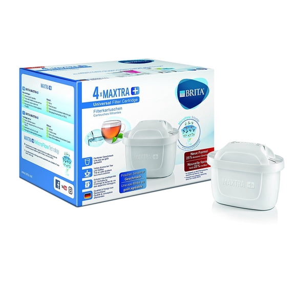BRITA Filters for Maxtra Water Filter Jug, Plastic/Carbon/Resin 4 Filtri Bianco