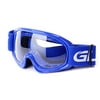 GLX YH15 Anti-Fog Impact-Resistant Kids Youth ATV Off-Road Dirt Bike Motocross Goggles for Boys & Girls (Blue, one_Size)