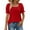 Red, variant on Lenpel Women's Summer Tops Trendy Ruffle Puff Short Sleeve Square Neck Solid Color Casual T-Shirts Tunic Tee Blouses