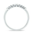 thumbnail image 6 of Curved Band Pear Teardrop 8mm Cubic Zirconia White Tone 925 Sterling Silver, Size 8, 6 of 7
