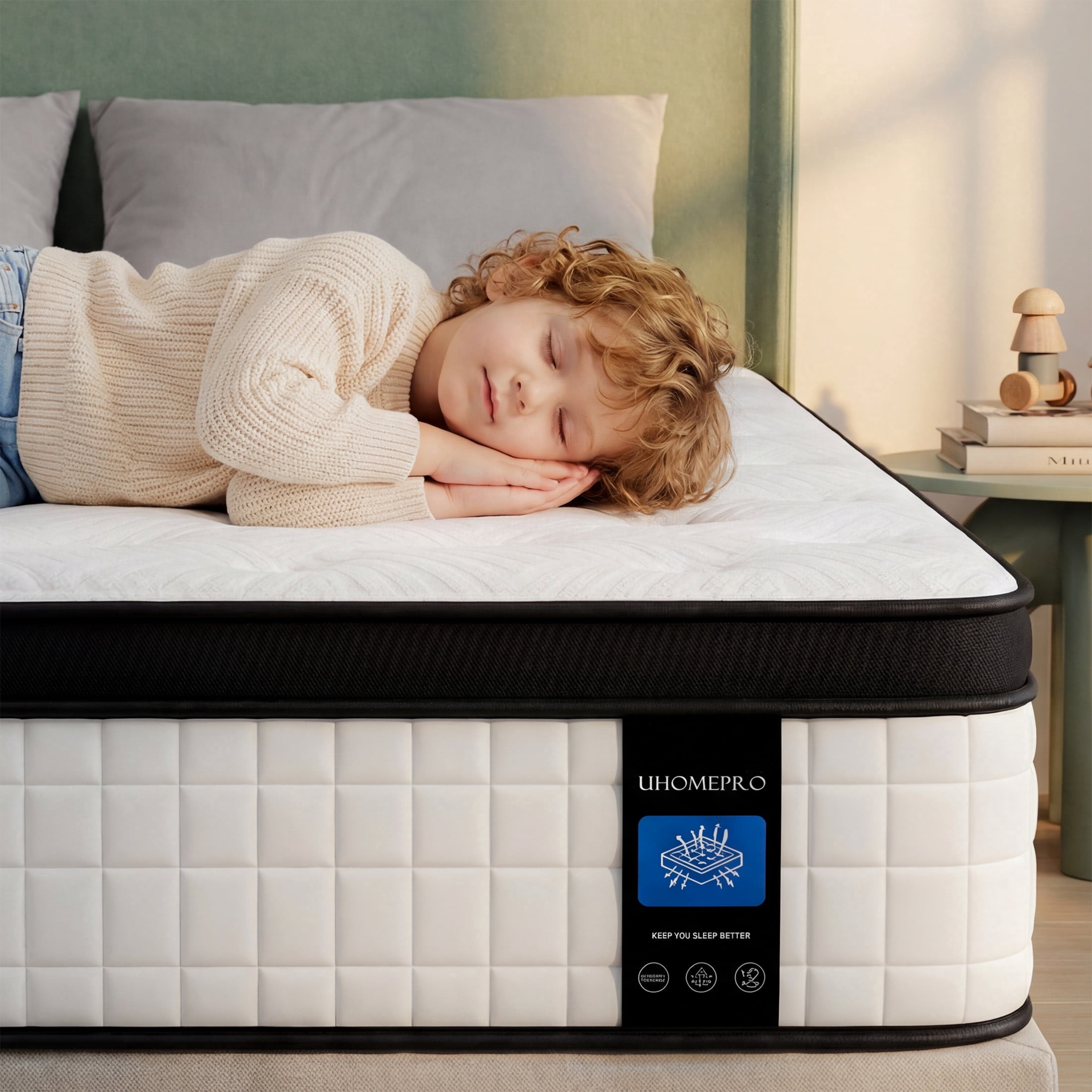 12 Inch Twin Mattress in a Box, SESSLIFE Twin Memory Foam Mattress with Medium Firm Pocket Spring, CertiPUR-US Certified