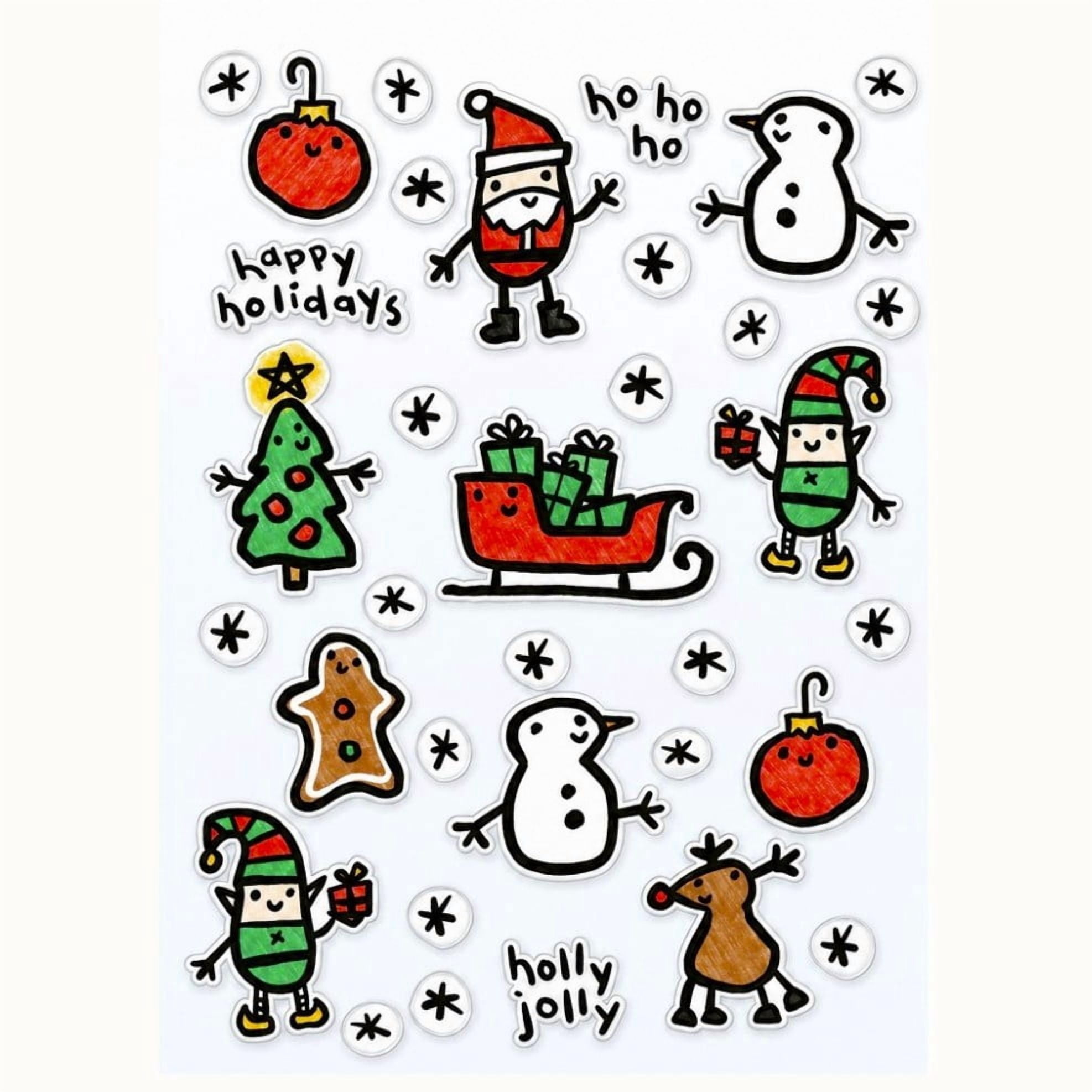 Stick Figure Christmas Window Clings, Multicolor, 10.8" x 16.8", by Holiday Time
