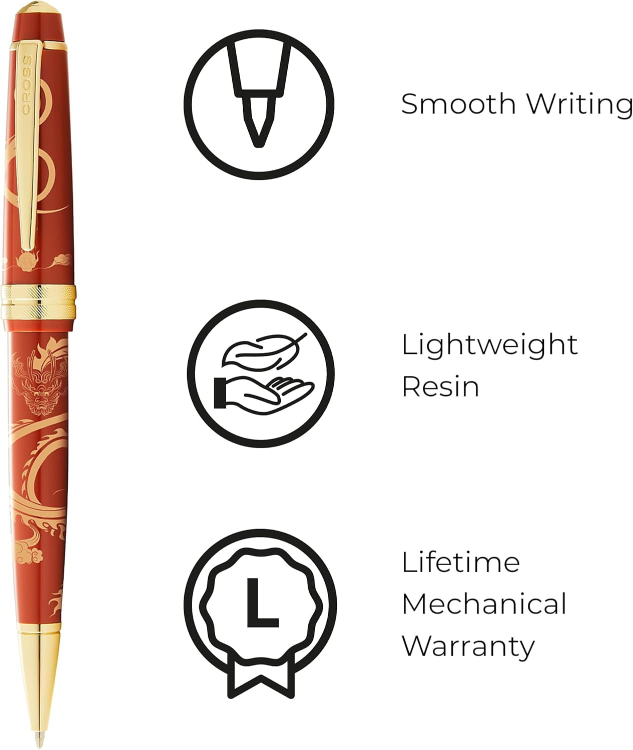 Cross Bailey Light Year of the Dragon Cross Bailey Light™ Polished Amber Resin and Gold Tone Fountain Pen