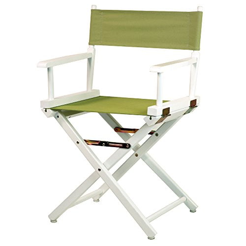 Casual Home 18" Directors Chair White Frame with Olive Canvas