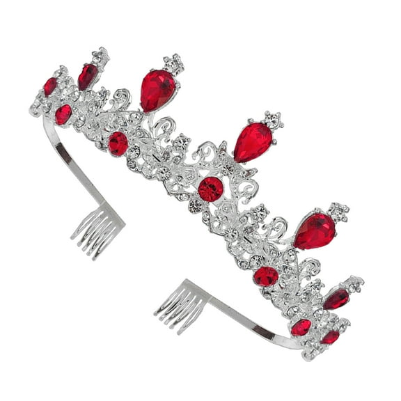 Hemoton  Tiaras and Crowns for Women Red Hair Jewelry Accessory Decoration Bride