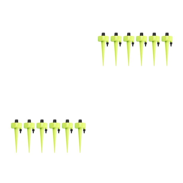 Bearachild Sistema de riego automático por goteo, herramientas de riego automático con pinchos de agua, equipo de maceta de aspersor de jardín ajustable Verde 6 piezas 2piezas Bearachild CBP445582