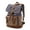 Dark Gray + Khaki, variant on ISMART Vintage Hiking Backpack with Genuine Leather & Waxed Canvas, Lightweight Laptop Daypack for Travel School
