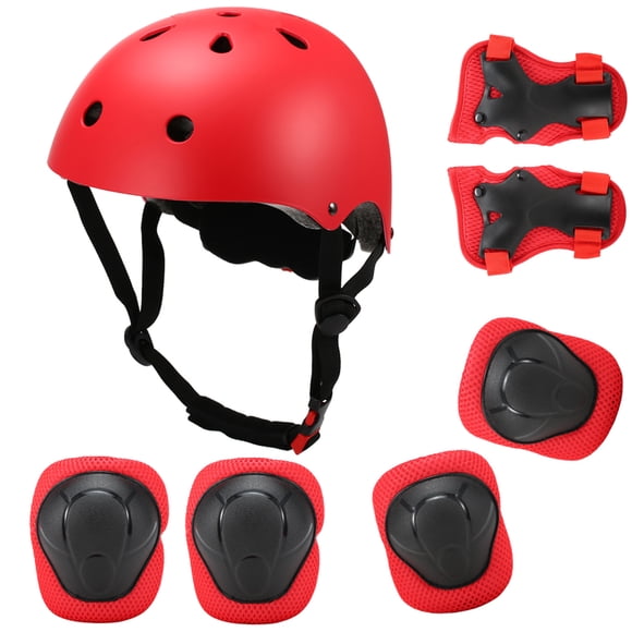 Equipo de protección Niños 7 en 1 Casco y almohadillas Set Almohadillas para rodilla ajustables para niños Almohadillas de codo Muñequeras para Scooter Patineta Patinaje sobre ruedas Ciclismo