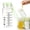 Green, variant on VHXWUGN 1 Pack Glass Water & Juice Bottles with Lid Leak Proof, Reusable Borosilicate Glass Jars for Juicing, Smoothie, Milk, Coffee, Measurement Markings, White 260ml