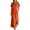 A-Orange, variant on 2026 Summer Dress for Women Cotton Linen Square Neck Short Sleeve Long Dress with Pockets & Side Slit Beach Sundress