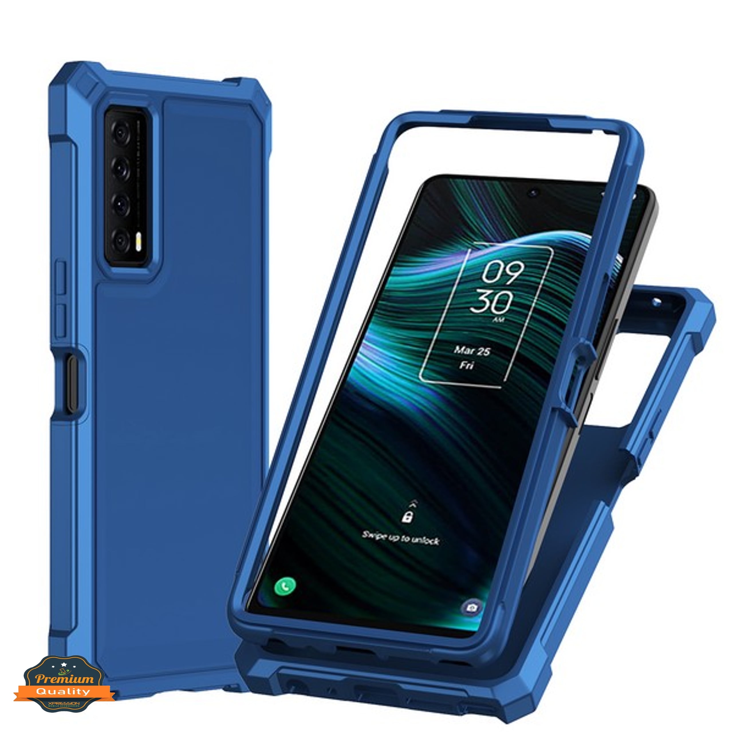 Xpression Phone Case For BLU View 5 Pro (2024) Full-Body Dual Layer Hybrid Case Slim, Drop-Proof TPU Hard PC, Durable Corner Front Bumper Protector Cover, Blue
