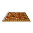 thumbnail image 2 of Ahgly Company Machine Washable Indoor Square Geometric Yellow Traditional Area Rugs, 7' Square, 2 of 4