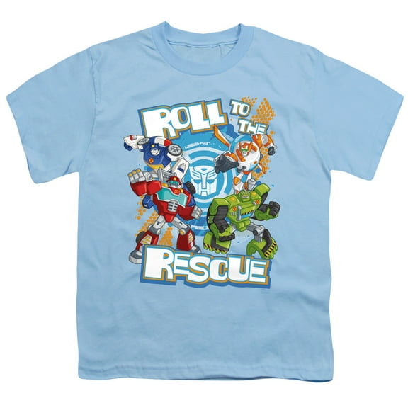 Transformers Roll To The Rescue S/S Youth 18/1 T-Shirt Light Blue