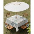 thumbnail image 3 of Outdoor Tablecloth with Umbrella Hole, Aqua Teal Coastal Waterproof Outdoor Table Cover, Summer Beach Starfish Coral Nautical Rustic Patio Tablecloths for Party/Garden/Picnic, Square 54"x54", 3 of 9