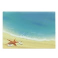 thumbnail image 1 of Starfish Cutting Board, Seashore View Waves on Sandy Beach Caribbean Paradise Summer Season Illustration, Decorative Tempered Glass Cutting and Serving Board, Large Size, Multicolor, by Ambesonne, 1 of 1