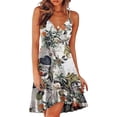 thumbnail image 1 of ICHUANYI Clearance Women Summer V Neck Dress Spaghetti Strap Sleeveless Casual Beach Midi Dress(White, M) Ichuanyi Ichuanyi, 1 of 5