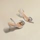 thumbnail image 2 of Primavera y otoño moda nuevo banquete Sexy cómodo cristal transparente Color sólido puntiagudos tacones altos de mujer, 2 of 4