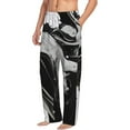 thumbnail image 6 of Salouo Fluid Black White Paint Swirls Print Pajama Pants for Men, Lounge Pants Elastic Waistband Casual Men's sleepwear Loungewear Sleep Pajama Pant -Large, 6 of 7