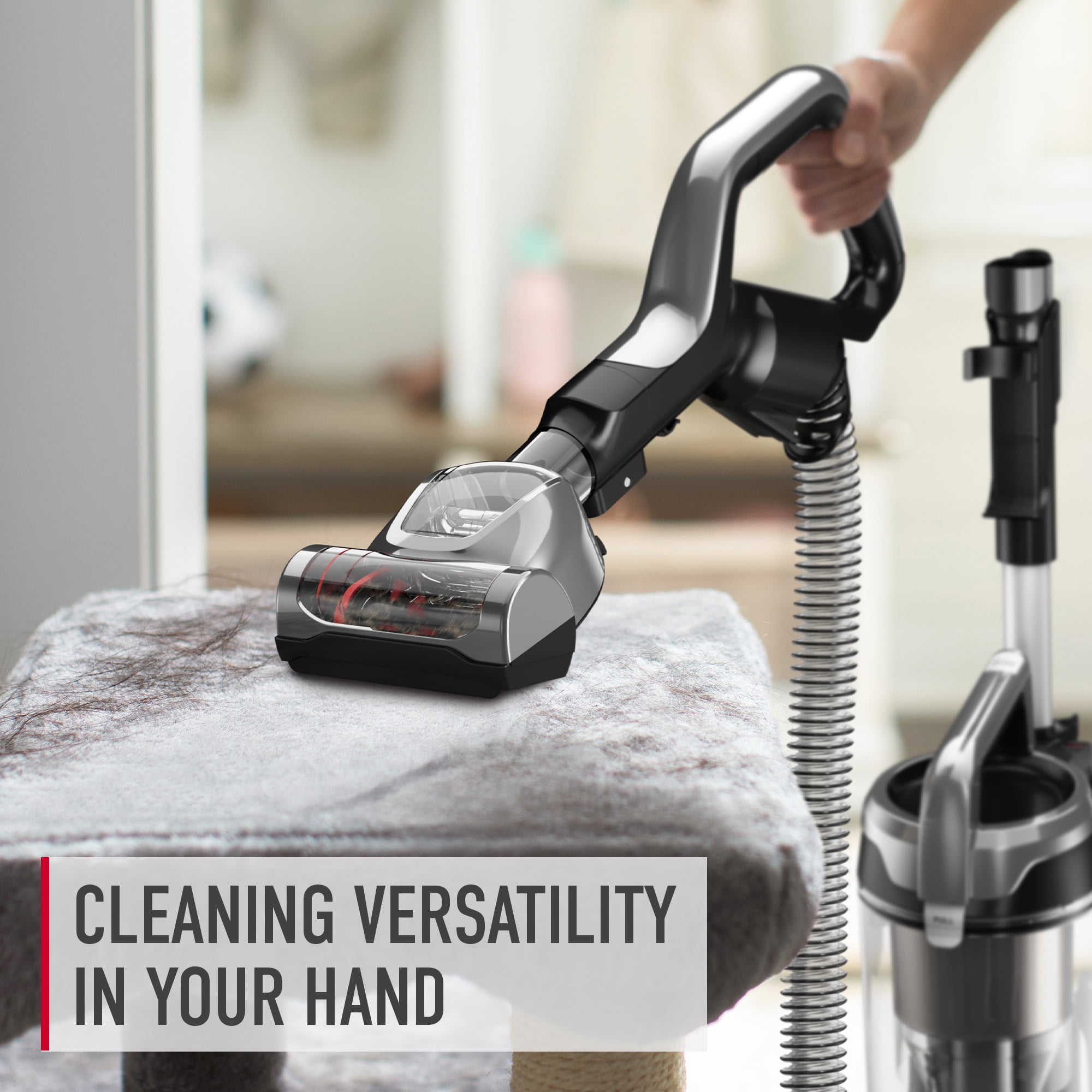 Hoover Bagless Upright Vacuum Cleaner, WindTunnel All Terrain, Pet Friendly, Strong Suction, Hard Floor and Carpet, Swivel Steering, UH77210V, Gray