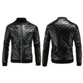thumbnail image 2 of Chaqueta de piel y forro polar para hombre, chaqueta de moto, chaqueta de piel cálida Pompotops oipoqjl13735, 2 of 9