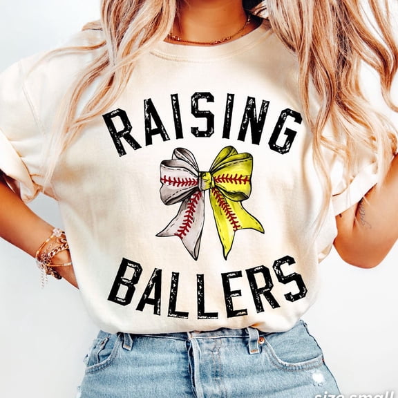 Raising Ballers Baseball Softball Mom Game Day Shirt SAND Unisex S-5XL Hot Trending Shirt