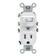 thumbnail image 2 of Leviton 032-05245-00W 120 Volt White 3-Way Combination Switch With Receptacle, 2 of 2