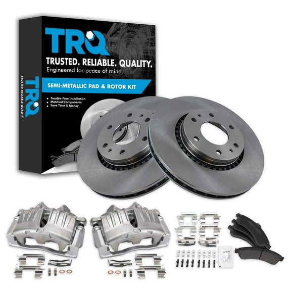 TRQ Front Brake Calipers Pads Rotors Fits Select Ascender Envoy Rainier SSR Trailblazer