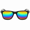 thumbnail image 2 of Black Wayfarer Sunglasses with Rainbow Mirrored Lenses, 2 of 2