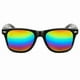 thumbnail image 2 of Black Wayfarer Sunglasses with Rainbow Mirrored Lenses, 2 of 2
