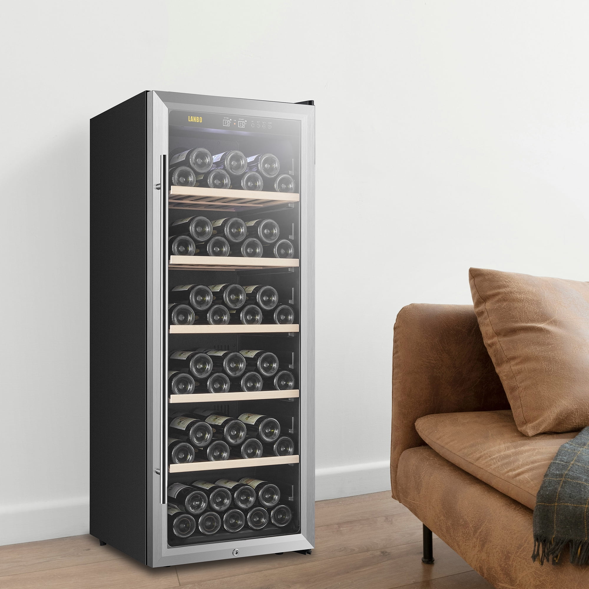 Lanbo 20 inch 69 Bottle Freestanding Single Zone Wine Cooler